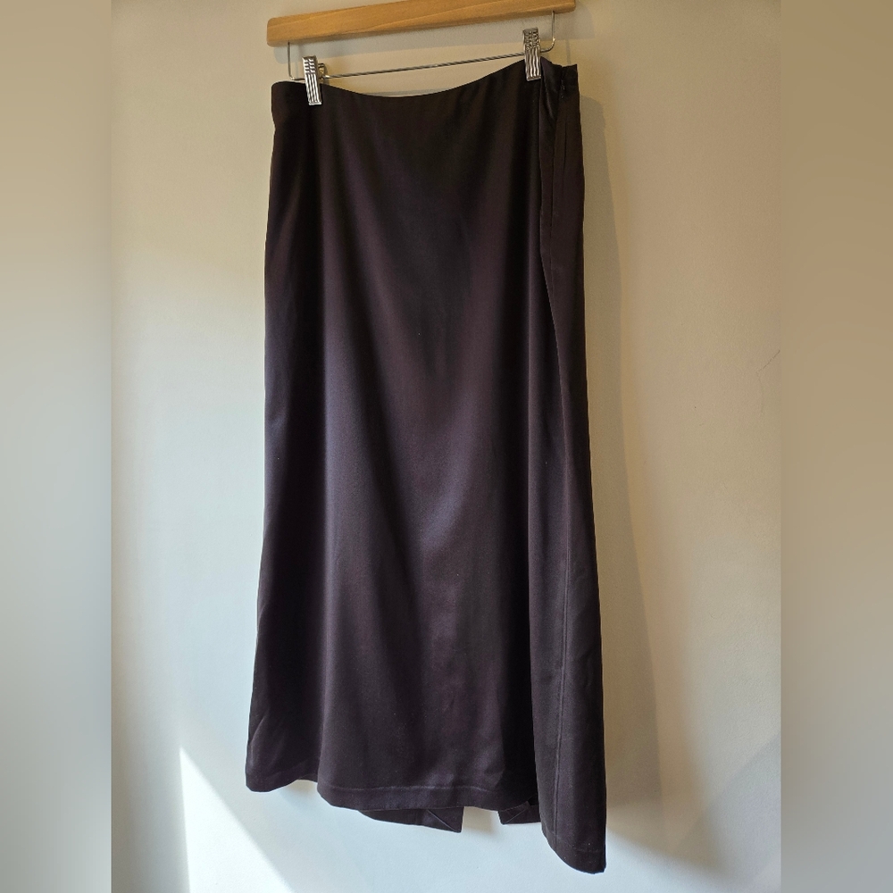 Calvin Klein Collection Charcoal Silk Midi Skirt Size 4